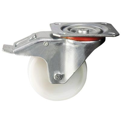 100mm Braked Swivel Plate Castor Nylon Wheel